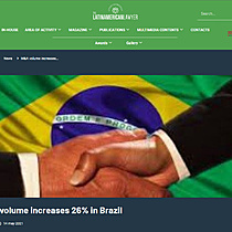 M&A volume increases 26% in Brazil